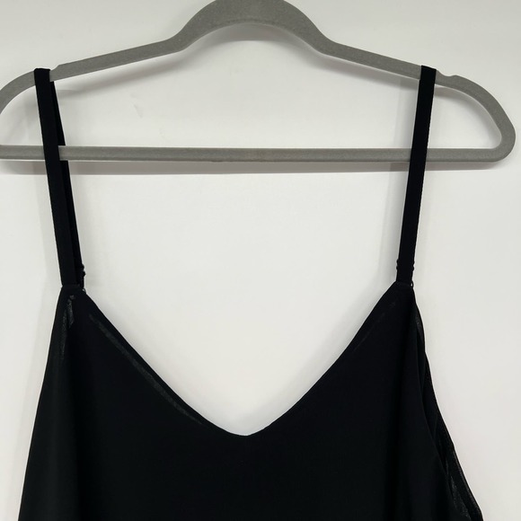 Torrid Georgette Lace Hem Cami Top Women's Size 3X Deep Black Spaghetti Straps - Picture 4 of 9